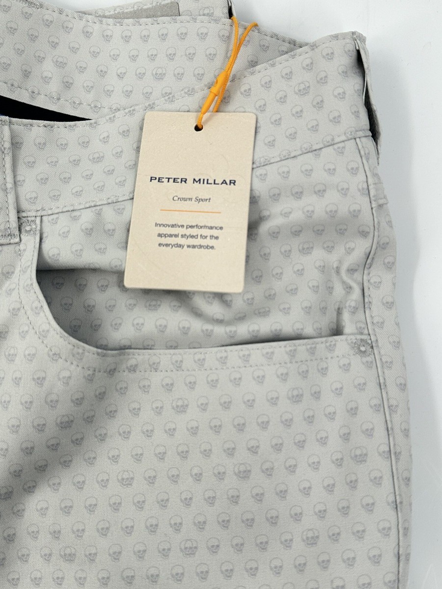 Peter Millar Gray Golf Pants Skulls Print 32 x 32 NWT (T-1