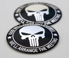 2x 3D Metal Molon Labe Sticker 2nd Amendment Decal Emblem NRA 2.2" DOME SHAPE