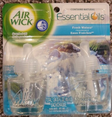 Air Wick Plug in Scented Oil 2 Refills Fresh Waters