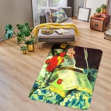 3D Flower Book Painting NAO5054 Game Rug Mat Elegant Photo Carpet Mat Fay