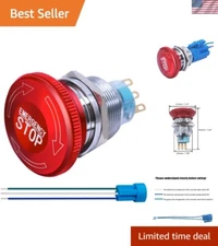 Compact Stainless Steel Push Button Switch with Latching Emergency Stop Design