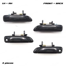 Set 4Dr Outer Outside Handle Door Black Fits Honda Civic Dimension 2001 - 2005