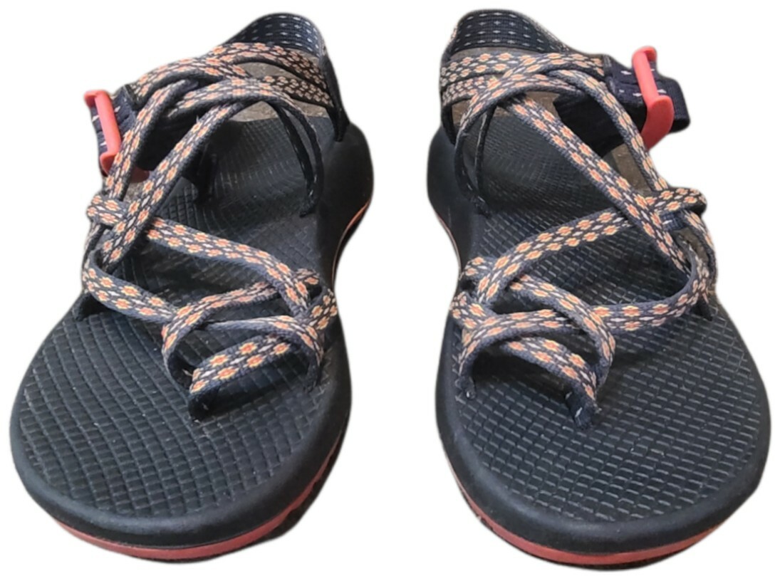 Chaco Women Hiking Strappy Sport Sandal W9 US Aztec Geometric Blue Corral  Yellow | eBay
