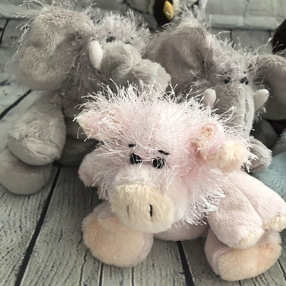 Ganz Webkinz Plush Lot No Code Elephant Pig Cocoa Dino Gray Owl Yorkie Hippo Lil - Image 2 of 4