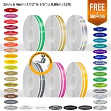 Pinstriping Pin Stripe Tape Car Motorcycle Double Line Vinyl Stickers 12 12mm