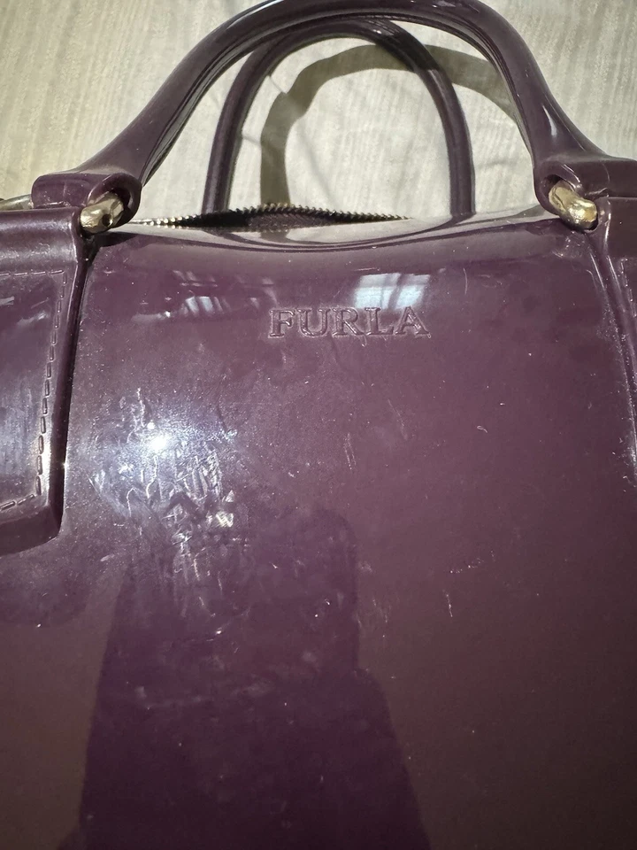 Bolsa tote feminina roxa Furla Candy - Imagem 2 de 4