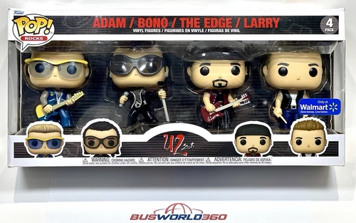 Funko Pop Rocks - U2 Zoo TV - 4-Pack: Adam/Bono/The Edge/Larry - Walmart - New