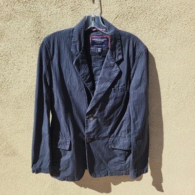 American Eagle Blazer Mens Blue Pinstripe Cotton Sport Coat XS X-Small 2 Button