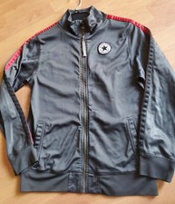 Vtg Converse All Star Youth XL Track Jacket Red Gray Zip