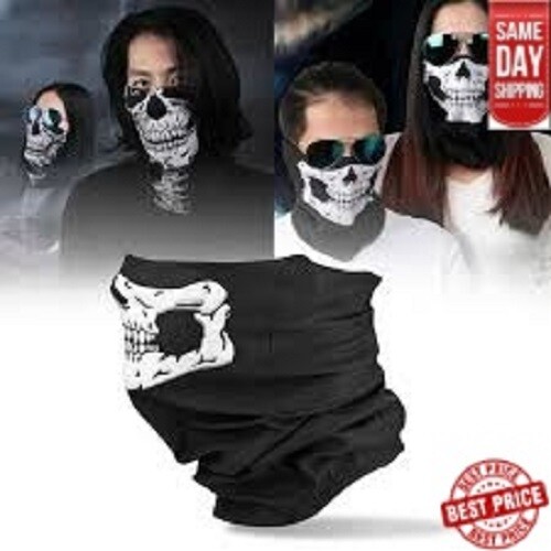 Face Covering Ski Cycling Neck Tube Bandana Scarf Bike BMX Skull Mask Warmer - Picture 2 of 16