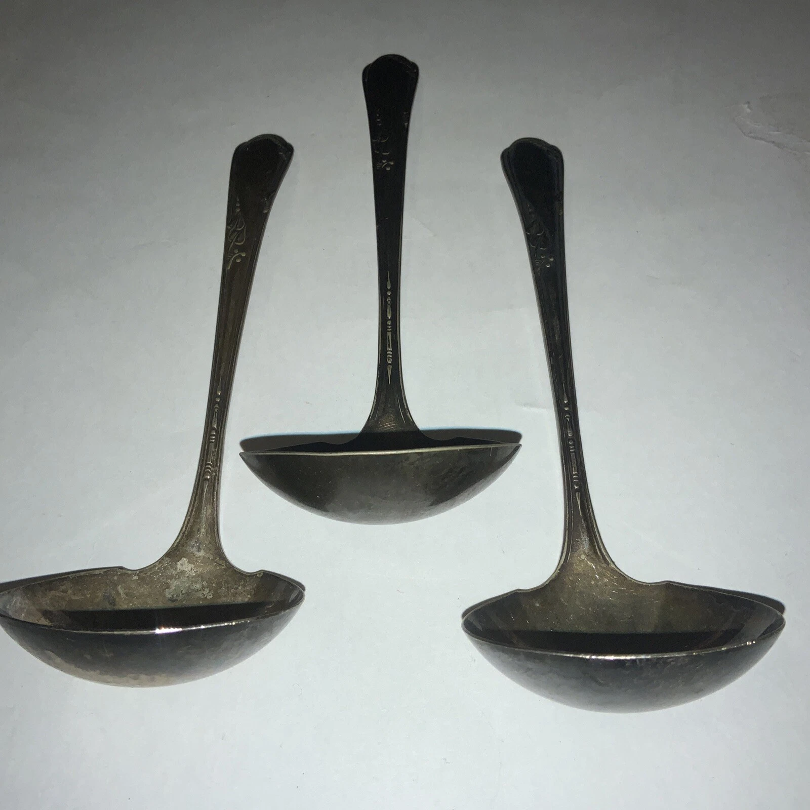 3 WM.ROGERS & SON A1 PLUS Oneida Cream Ladel 6 3/4" Silver Plate Lot Set