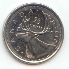 Canada 2018 Quarter Canadian Twenty-Five Cents 25 Cent 25c Exact Coin