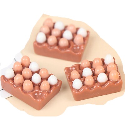 MINIATURE RESIN: set of 3 egg trays 22*16mm (02)