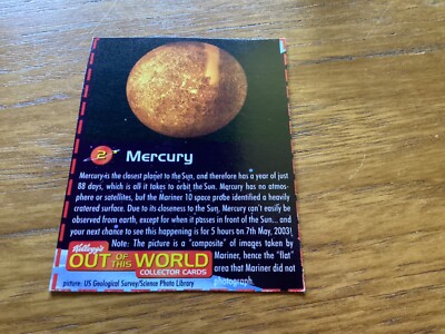 Kellogg's OUT OF THIS WORLD (1999) Trading Card No 3 Mercury . In sehr gutem Zustand