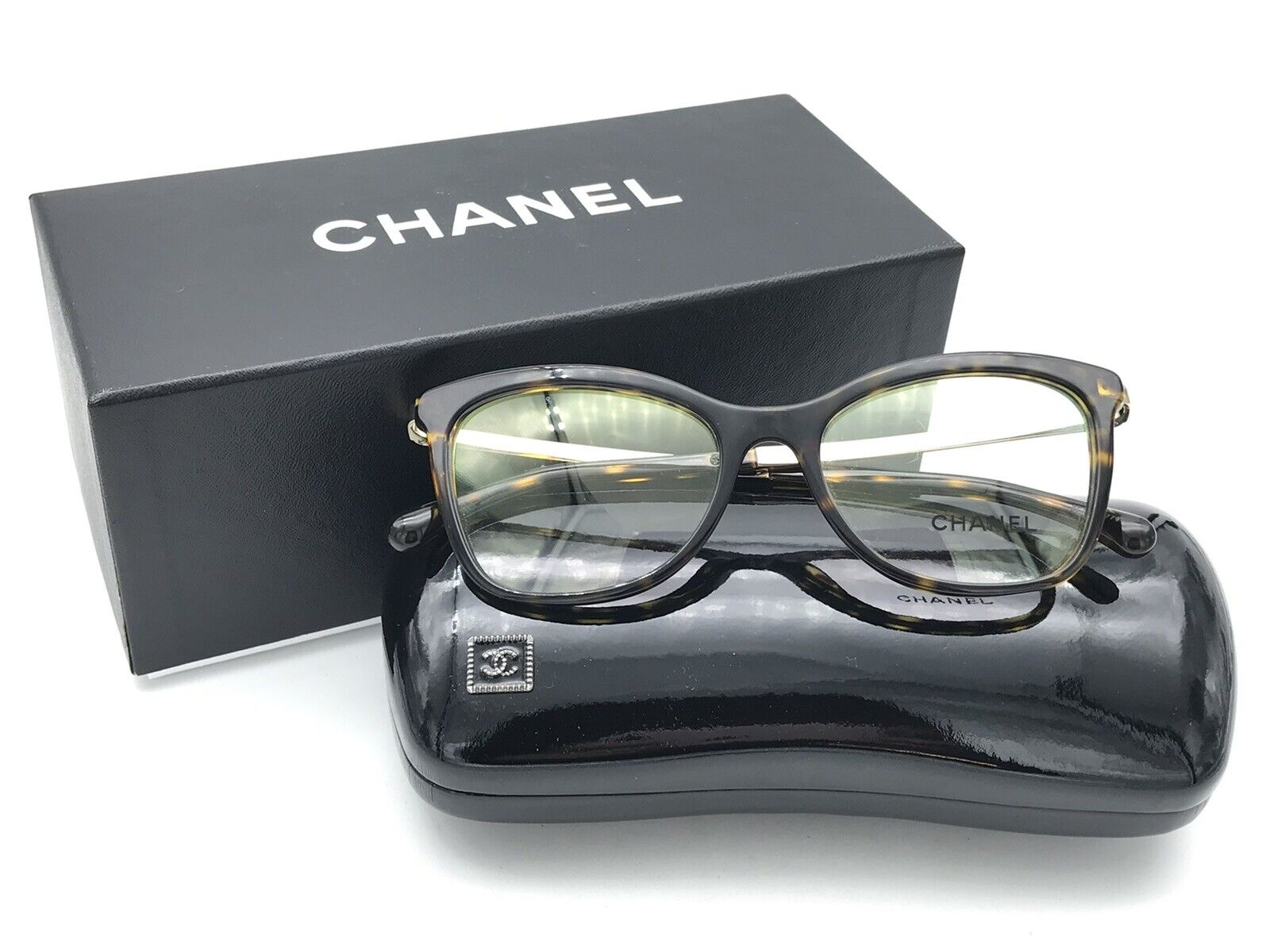 CHANEL 3365 c.714 Women's Tortoise Gold Square Eyeglasses 52-17 140  NEW Rare