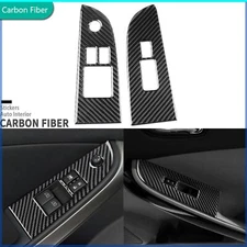 Real Carbon Fiber Window Lift Switch Panel Cover For Nissan Altima Teana 2008-12
