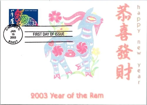 Dr Jim Stamps Maximum Card Happy New Year Ram 37C Fdc
