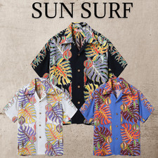 SUN SURF Lot No. SS39622 RAYON HAWAIIAN SHIRT MONSTERA BORDER Japan New