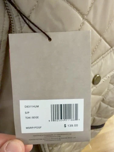 Hunter Men’s Quilted Vest – Teak/Beige – Size Small – Brand New With Tags image 2