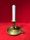SCARCE CIVIL WAR ERA HANDMADE BRASS PUSH UP CANDLE HOLDER WITH THUMB HOLD