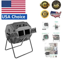 43 Gallon BPA-Free Dual Rotating Garden Compost Bin - Efficient Outdoor Tumbler