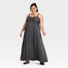 Women's Plus Braid Trim Maxi Summer Dress - Ava & Viv Brown Striped 4X