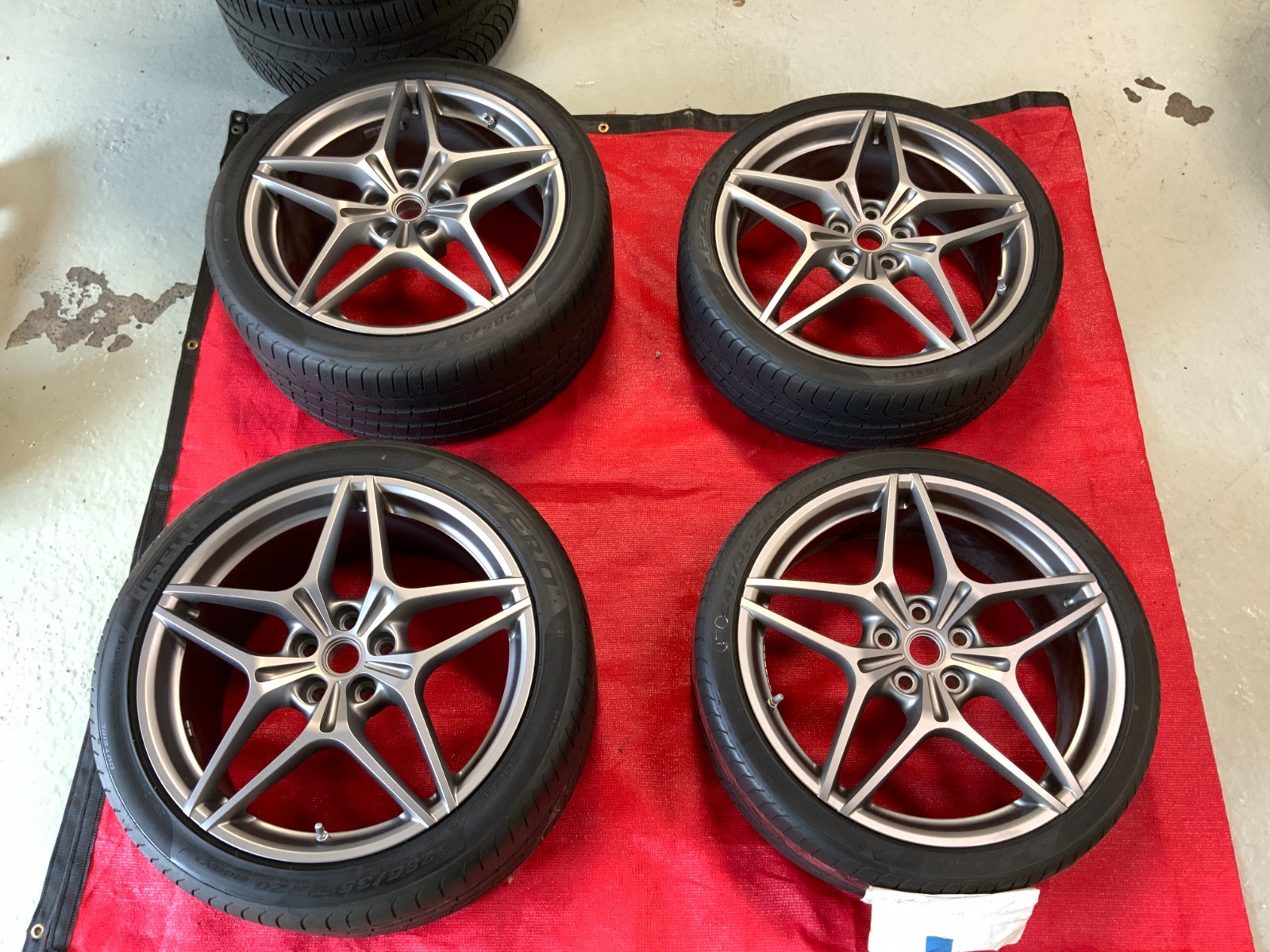 20" OEM FERRARI CALIFORNIA T FORGED WHEELS MATTE GRAY FINISH - SET OF 4
