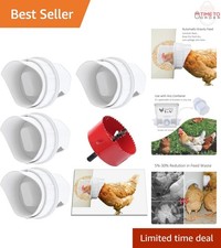 DIY Rainproof Poultry Feeder Kit for Buckets Bins 4 Port Gravity Chicken Feed