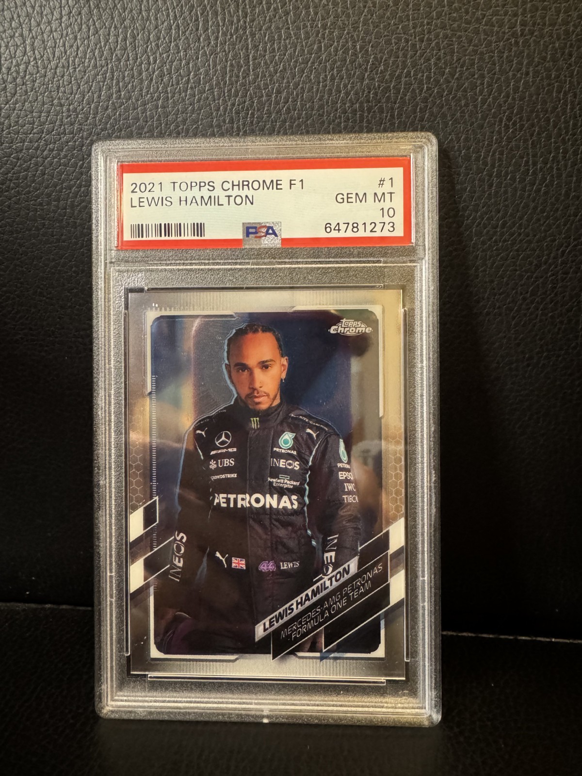 2021 Topps Chrome F1 Formula 1 Lewis Hamilton Portrait #1 PSA 10 GEM MINT view 1