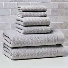 Signature Soft Cotton Melange 6 Piece Bath Towel Set Soft Silver