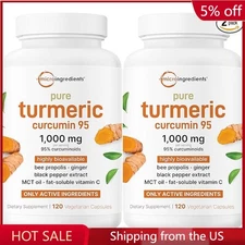 2 Pcs-Micro Ingredients Turmeric Curcumin Supplement 1000mg, 240 Veggie Capsules