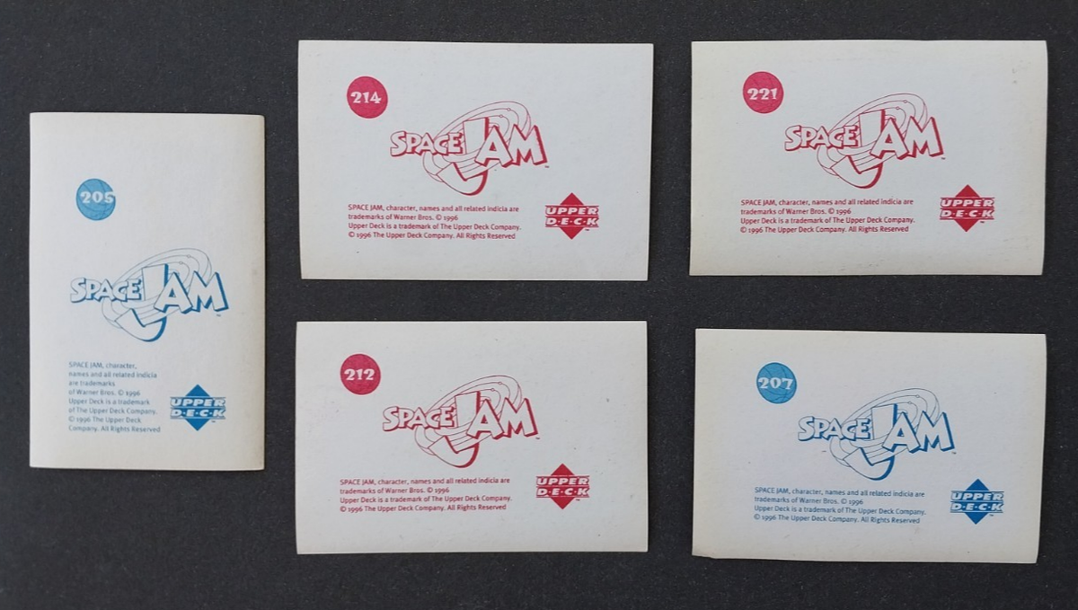 1996 Upper Deck Space Jam Set of 5 Stickers Michael Jordan