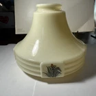Vintage Glass Lamp Shade Art Deco Hand Painted Floral Light Shade Cream Milk