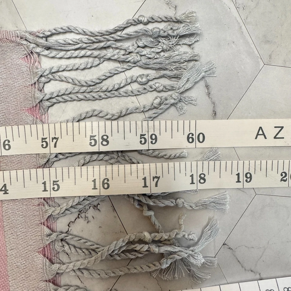 Pashmina 100% Cachemira Rosa y Plata Floral Largo Lujo Bufanda Envoltura 78x28" en Usado en Excelente Condición Foto 4 de 4