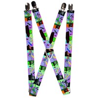 `Suspenders - 1.0`` - Eighties Arcade Multi Neon Stripes` (Us Import) Acc Neu