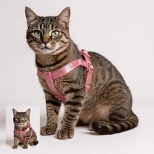 Whisker City Pink Adjustable Step-In Cat Harness Adult Size Comfort Fit/NWT