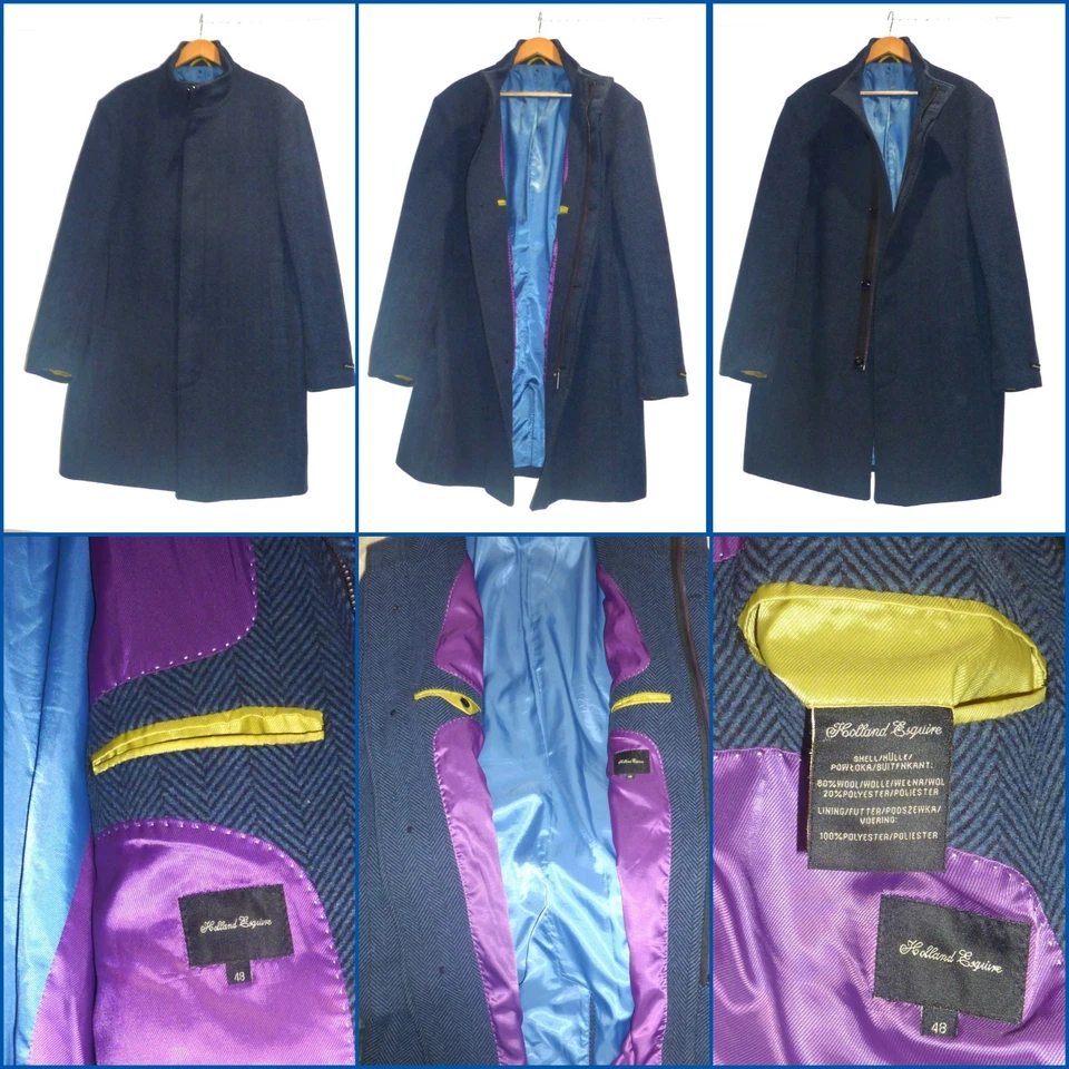 HOLLAND ESQUIRE HERRINGBONE COAT - SIZE 48 - GOOD ORDER - MINIMAL WEAR - Image 4 of 4