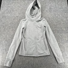 Alo Womens XS Gray Full Zip Athletic Hoodie Sweatshirt Yoga Work Out