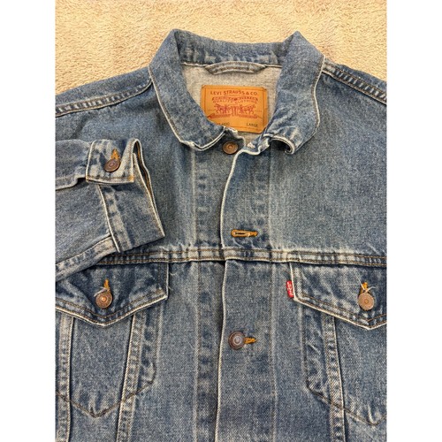 Vintage 90s Levi's 70507 Type III Trucker Jacket USA Made Large Denim Blue Faded - Image 1