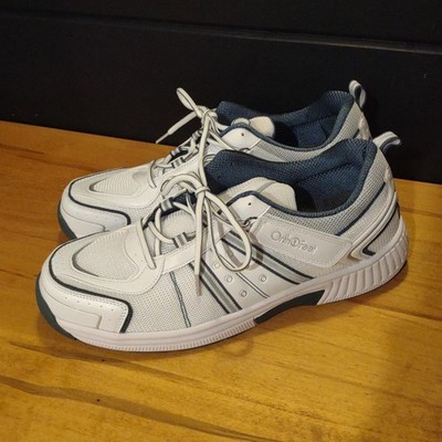 Orthofeet Mens 13M Monterey Bay White Blue Tie-less Sneaker