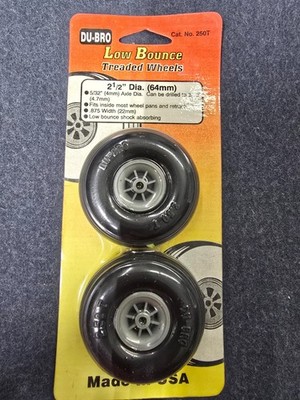 DU-BRO Low Bounce Threaded Wheels 2.5'' Dia. (64mm) Cat. No. 250T