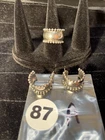 Vintage 925 Sterling Silver Ring With Matching Earrings Size 7