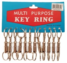 12 x Double Key Ring Pull Split Apart Detachable Quick Release Keychain 2 Ring