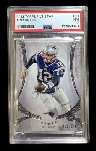 2013 topps 5 star #90 tom brady; five star 122/208 short print PSA 7