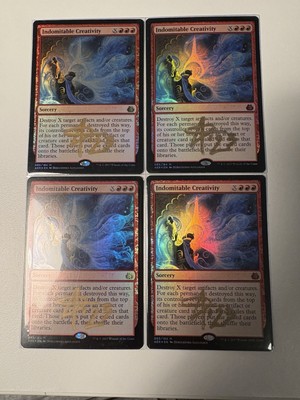 MTG Indomitable Creativity Aether Revolt Foil Signed Playset