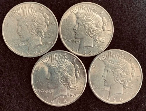 ONE Vintage AU/BU (?) 90% SILVER Peace Dollar - 4 available - Bag 5