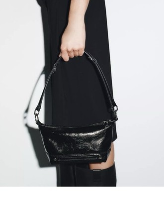 Zara Shoulder Bag. Metallic Details. Shoulder Strap Converts to A Handbag New