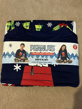 NEW, HOLIDAY FAMILY PAJAMAS KIDS PJ SET Size 8 Christmas PEANUTS SNOOPY