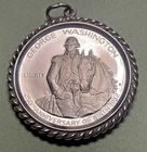 1982-S Proof George Washington 90% Silver Half Dollar in Vintage Sterling Bezel