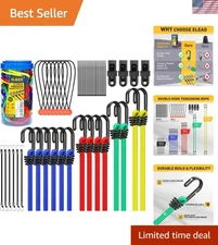 33 Piece  Bungee Cords Assortment Jar, Includes 10", 18", 24", 32", 40" Bunge...